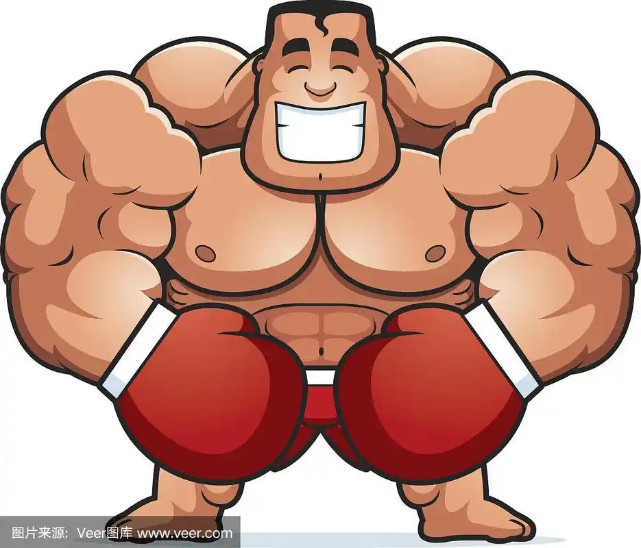 卡通拳击手弯曲