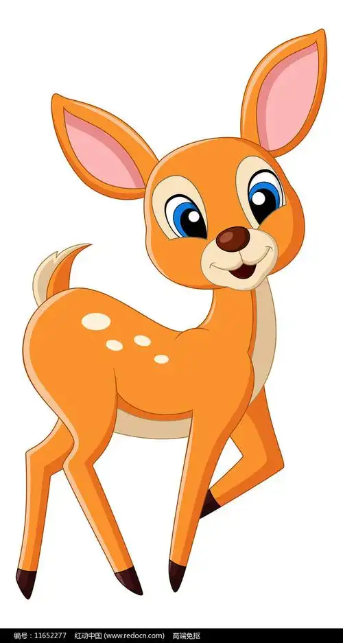手绘卡通动物小鹿图片_卡通手绘_编号11652277_红动中国