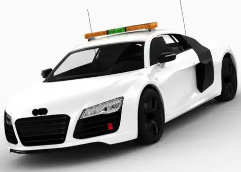 德国 警车 跑车 r8  汽车3d模型 fbx c4d 3ds obj max