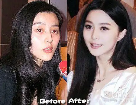 范冰冰妆前妆后对比图