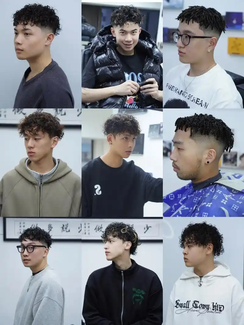 男生烫发变帅指南6015.图1: 美式羊毛卷 图2: 大卷侧背  - 抖音