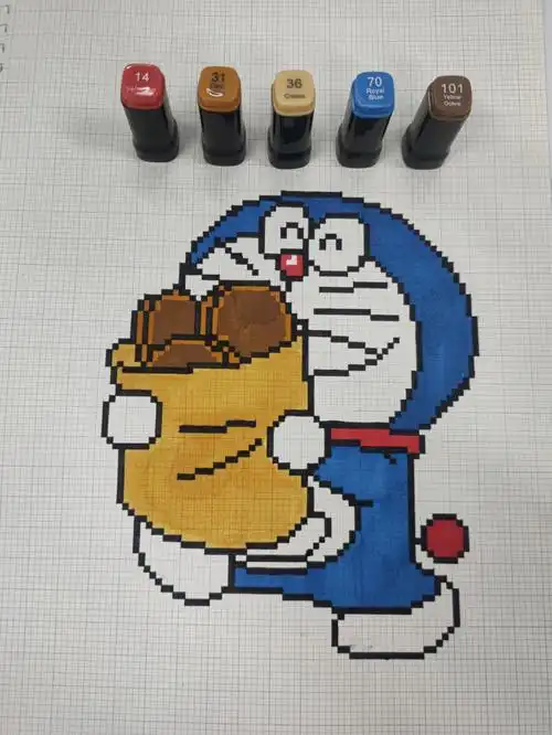 爱吃铜锣烧的哆啦a梦像素画3