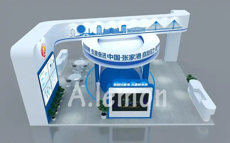 科技感展位设计效果图|空间|展陈设计|柠檬之恋 - 原创作品 - 站酷