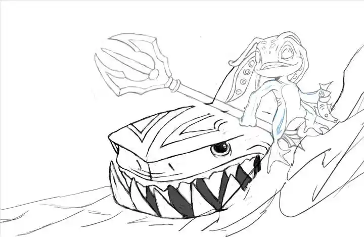 小鱼人 由 青越 创作 | leewiart 乐艺 建立你的个人艺术画廊,汇聚