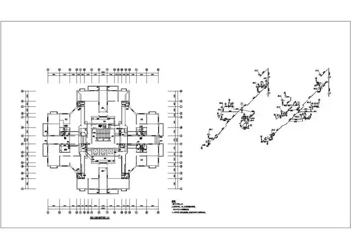 某商住楼住宅底层排水管平面系统图