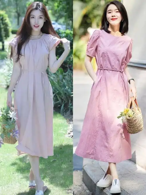时尚连衣裙女人味十足夏季穿搭 穿衣简约高级的女性(3)