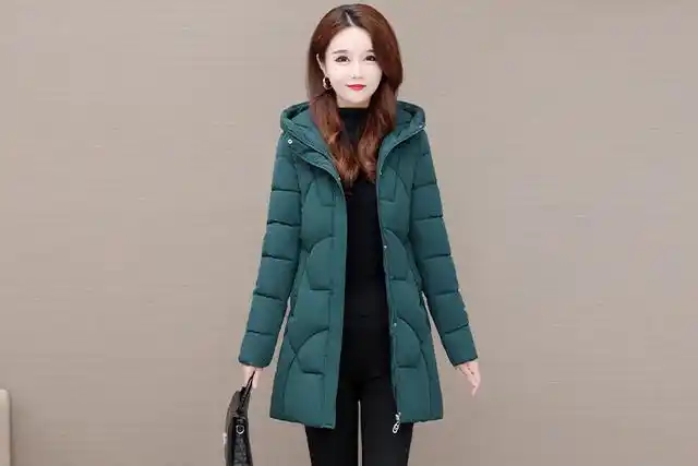 妈妈时尚新款连帽棉袄中老年冬装棉服外套保暖气质