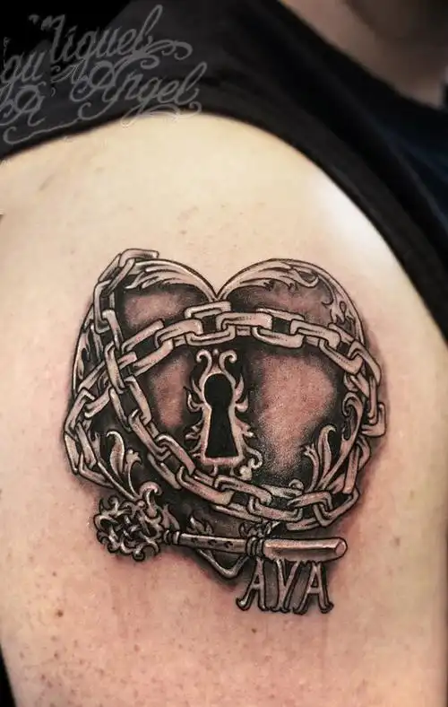 心形纹身图片技巧性十足的心纹身图案