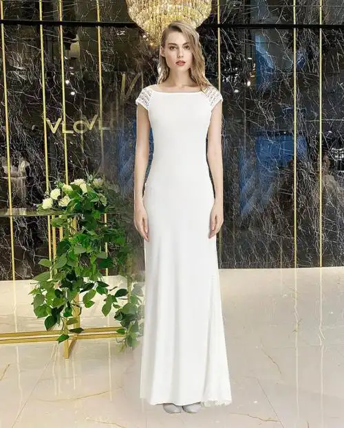 欧美外贸女装新款性感礼服亚马逊宴会纯色修身晚礼服