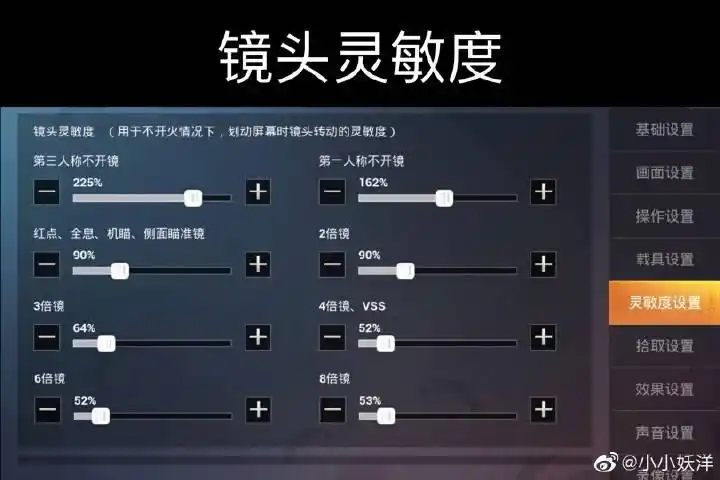 小妖洋灵敏度设置