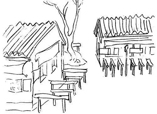 老北京房子的简笔画