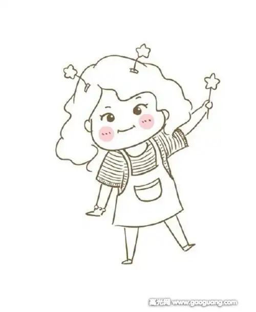 小女孩简笔画手绘q版小人简笔画图片