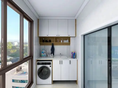 阳台洗衣机 吊柜