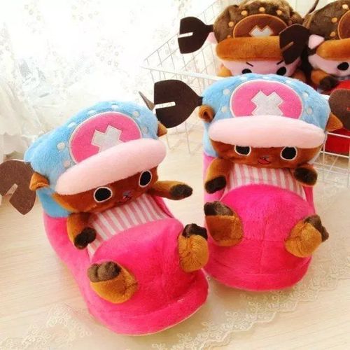 外贸卡通娃娃大头鞋 毛绒乔巴玩具鞋 毛绒鞋子包跟鞋地板鞋棉鞋