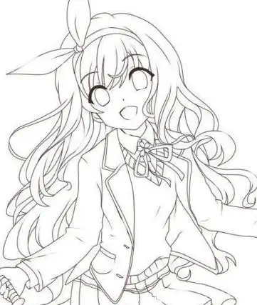 长发女孩_卡通动漫人物简笔画