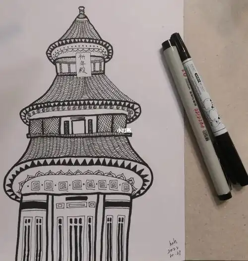 第一次临摹,选择了喜欢的古建筑,教训太多,比如基本功的重要性,我这横