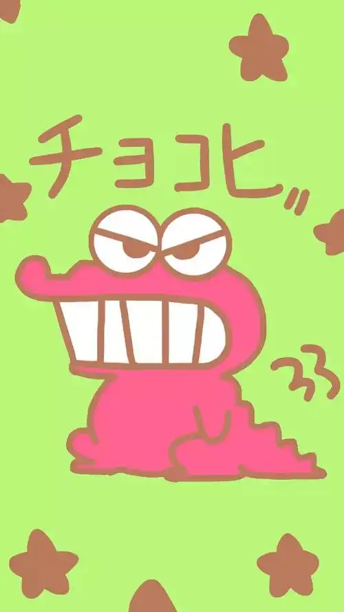 小鳄鱼绿色粉色背景图壁纸锁屏可爱