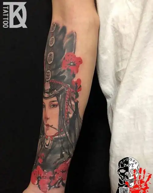 画江湖之不良人纹身图片手臂水墨纹身图案