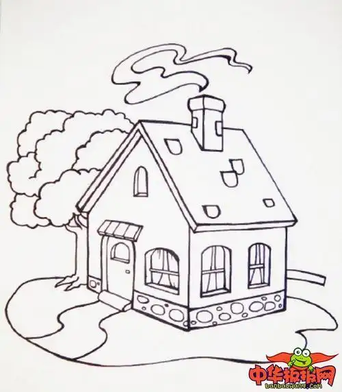美术作品房子简笔画