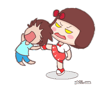 卡通生气拳打脚踢愤怒gif动图_动态图_表情包下载_soogif