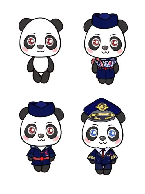 熊猫ip形象设计实践 航空ip形象 公仔 吉祥物 q版卡通|平面|ip形象|熊