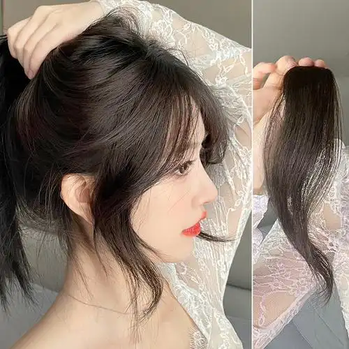 韩式八字刘海女网红假刘海中分头帘 券后42.9元包邮