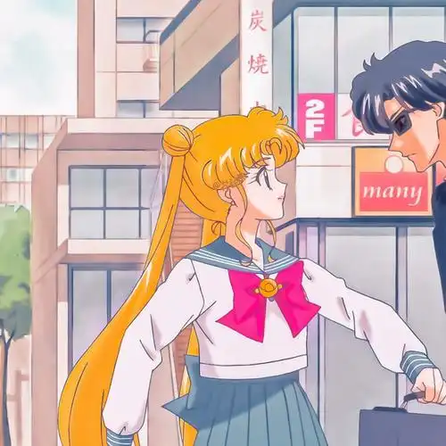 动漫头像# 「美少女战士」月野兔&地场卫 #美少女战士##动漫情头