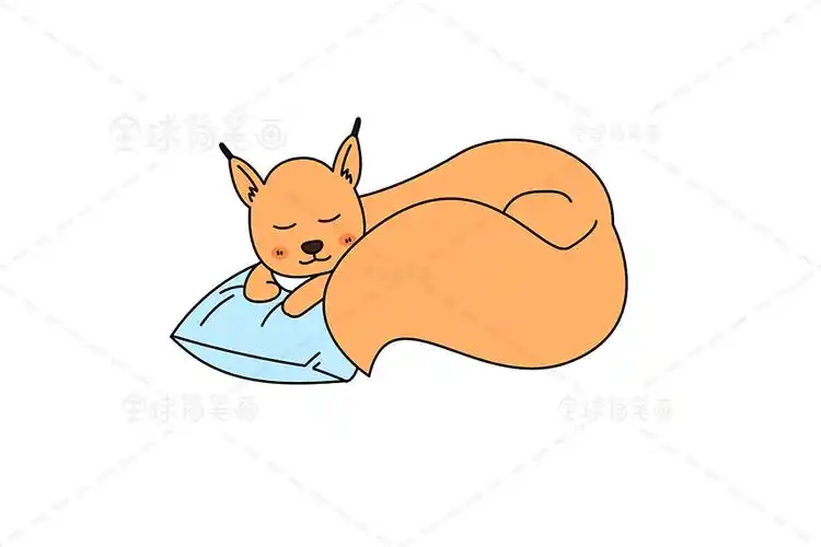 睡觉的松鼠简笔画画法教程