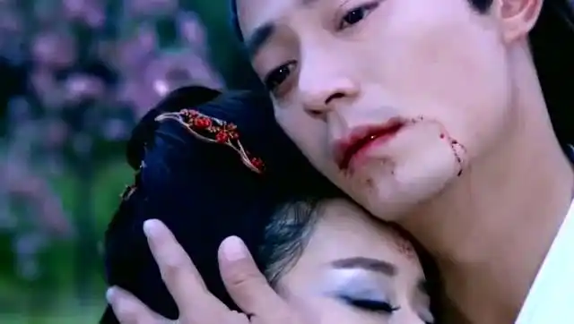 花千骨死了躺在白子画怀里,子画抱着小骨失了魂,任凭竹染职责他.