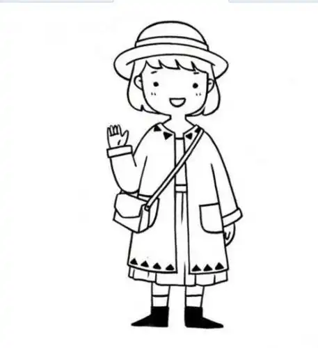 简笔画萌萌哒可爱小女孩动漫少女简笔画全身画步骤女子侧面站立简笔画