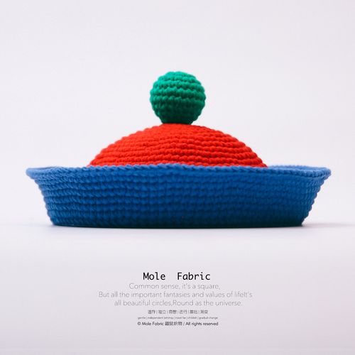 鳌拜大人帽子 手工毛线针织可爱僵尸万圣节cos搞怪卡通大清官帽