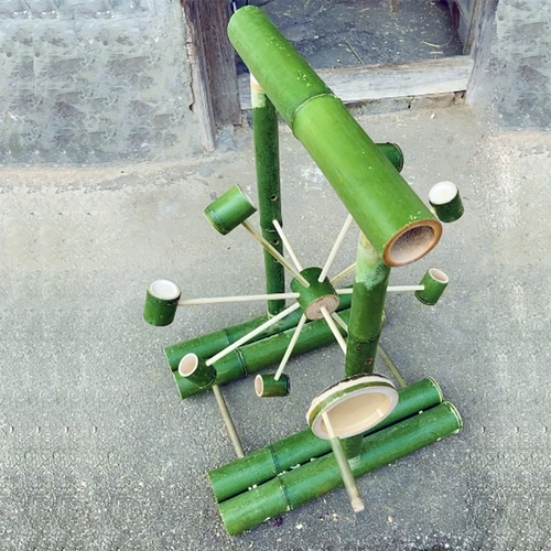 水车手工定制儿童礼物手摇幼儿园竹子戏水玩具戏水