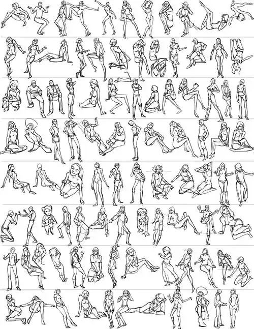 5000种人物着衣手绘动作图