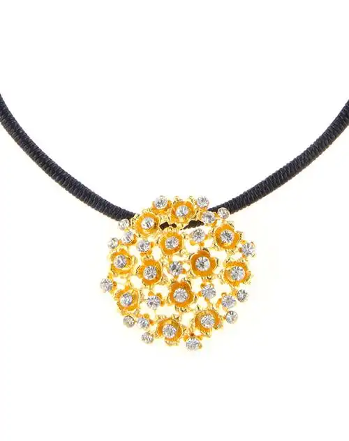 赤金色花簇项链