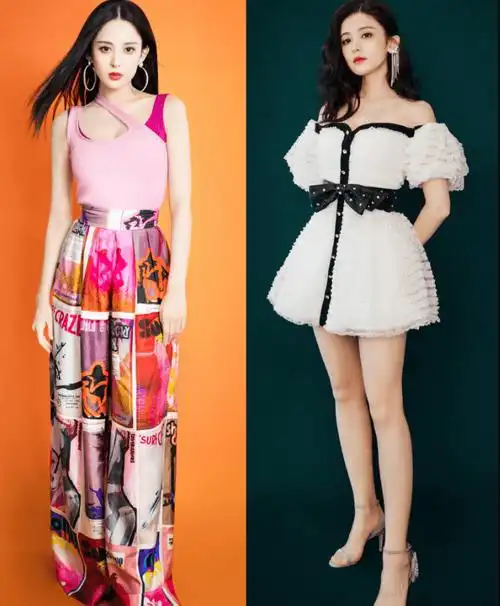 撞衫古力娜扎,161对比172,身材不同差距也是非常大_短裙_新造型_身高