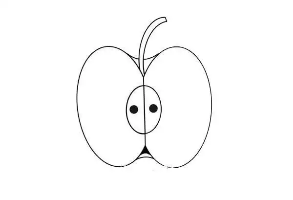 切开的苹果简笔画卡通