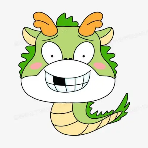 一组手绘卡通可爱龙表情包合集素材一