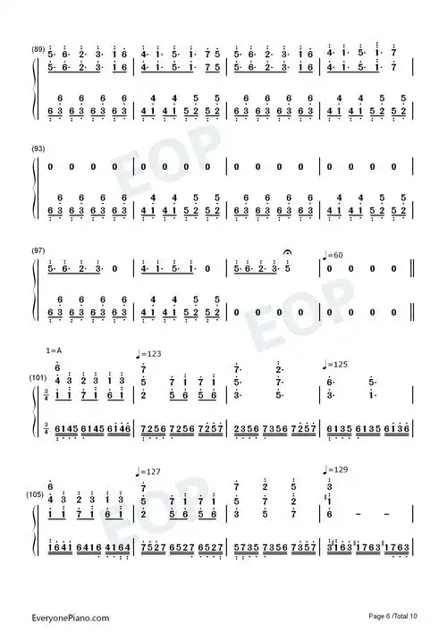 ost-undertale ost双手简谱预览6-钢琴谱文件(五线谱,双手简谱,数字谱
