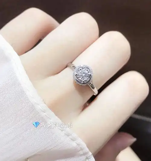 钻戒批发真18k金南非天然钻石主钻20分戒指两克拉效果结婚钻戒女