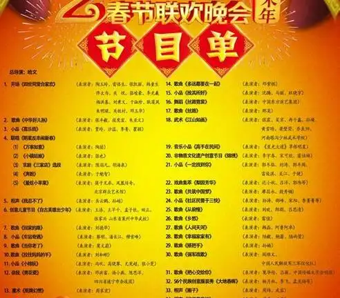 2016年央视春晚节目曝光 央视2016春晚节目表嘉宾名单
