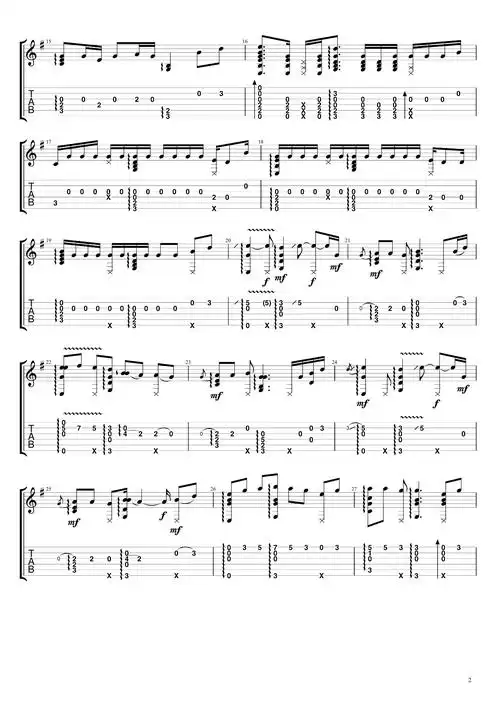 seeyouagain指弹谱吉他独奏谱指弹演示视频