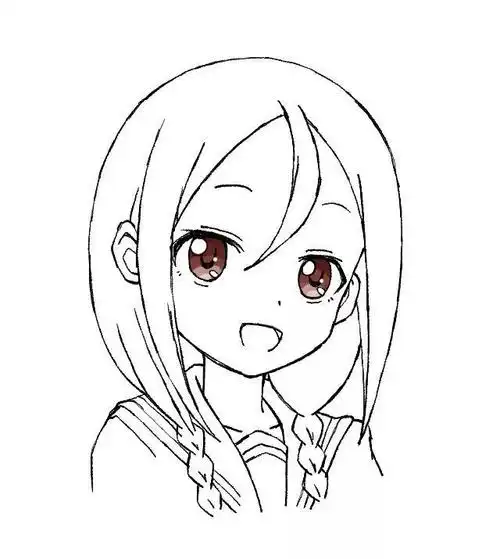 动漫图片女生可爱简单(俏皮可爱动漫女生头像简易线稿头像) - 赤虎壹