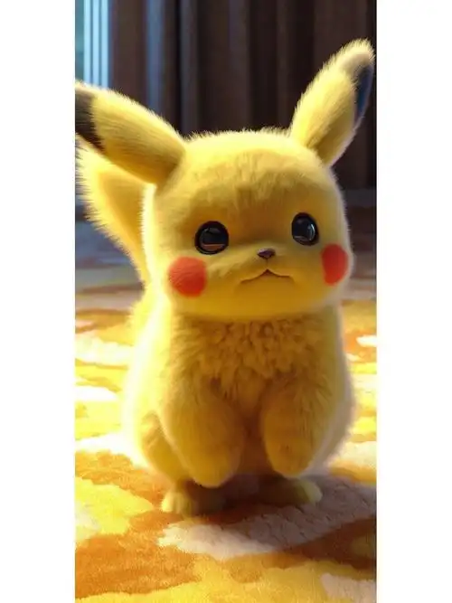 midjourney皮卡丘壁纸内含咒语 关键词:近距离拍摄逼真的皮卡丘全身