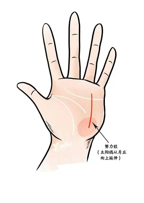 唯有从月丘出现向上延伸的太阳线