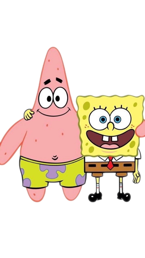 海绵宝宝与派大星免抠素材贴纸