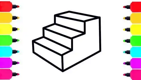 简笔画书本旋转楼梯简笔画幼儿园楼梯墙面线条简笔画楼梯儿童简笔画