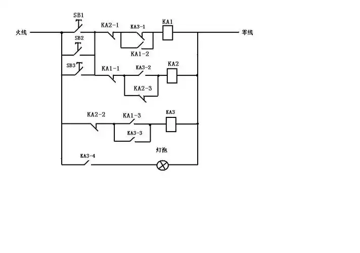 用一个点触按钮加二个继电器接入电路,如何能实现按一下按钮,电灯亮