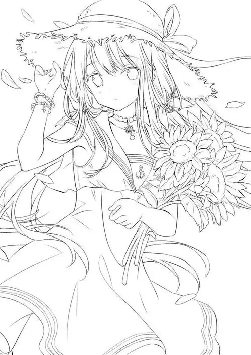 二次元手绘线稿 有喜欢手绘的吗