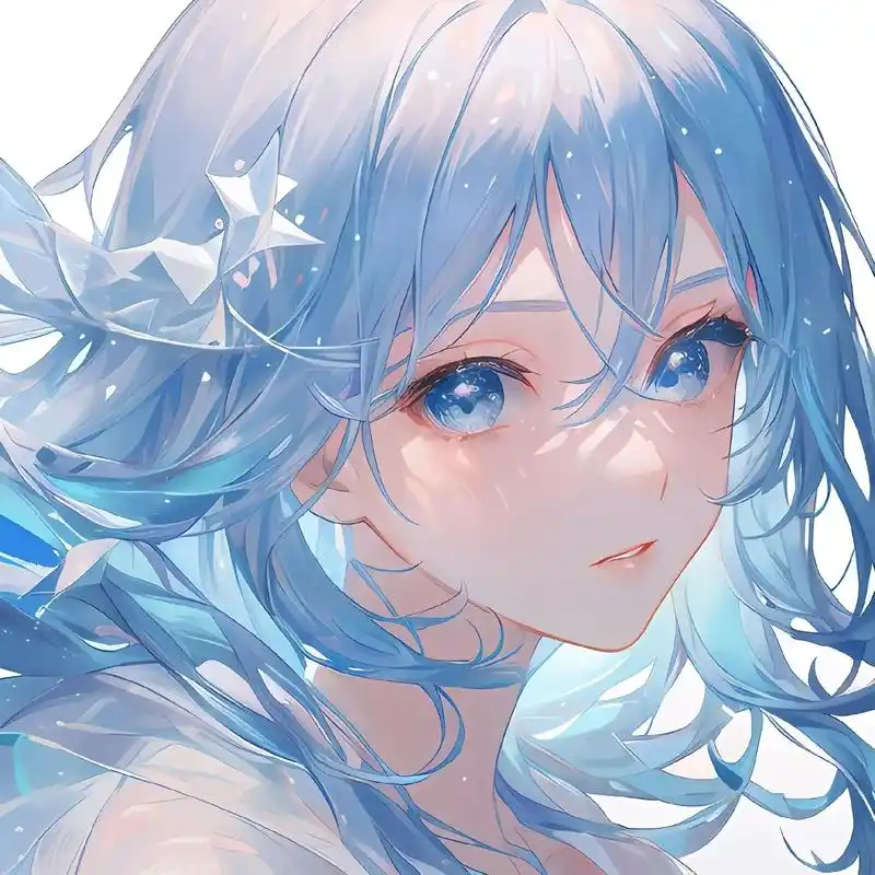 是冰蓝色动漫女头呀.#头像#二次元头像#女头 - 抖音