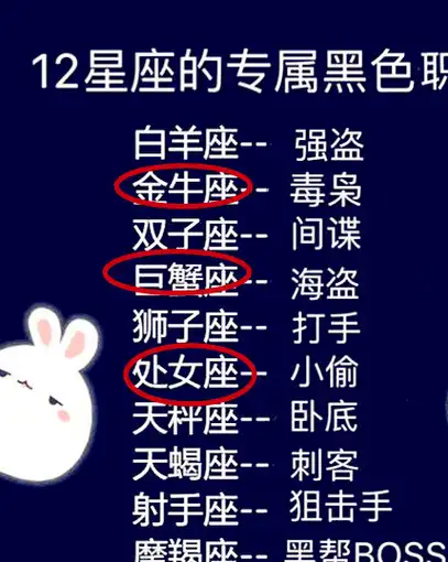 十二星座的专属黑色职业处女座居然是小偷你的星座呢